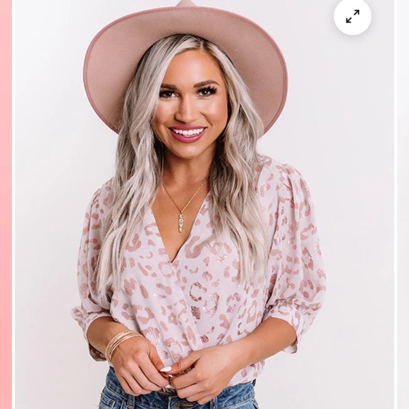 Buddy Love Tops - SPOTLIGHT SPECTACLE LEOPARD BODYSUIT IN BLUSH